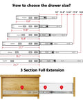 Diagram of 16 Inch Soft Close Drawer Slides With Ball Bearing Full Extension For Cabinets Heavy Duty 150Lb Per Pair