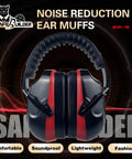 Front view of noise reduction ear muffs with POM headband, SNR 33dB, NRR 26dB, for industrial use.