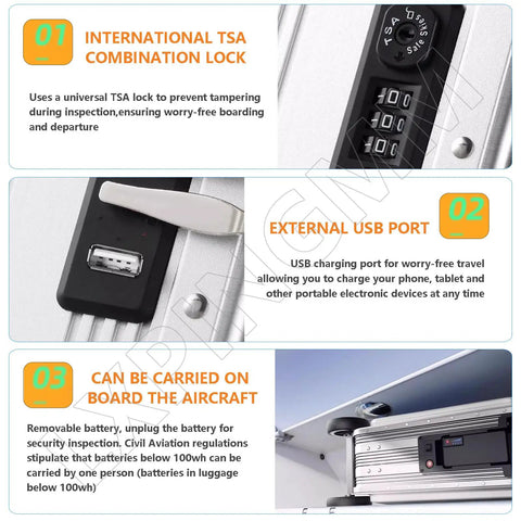 Straight Fire Rideable Electric Suitcase 20 Inch Smart Carry On Luggage For Adults Premium Aluminum Build with TSA lock and USB port.