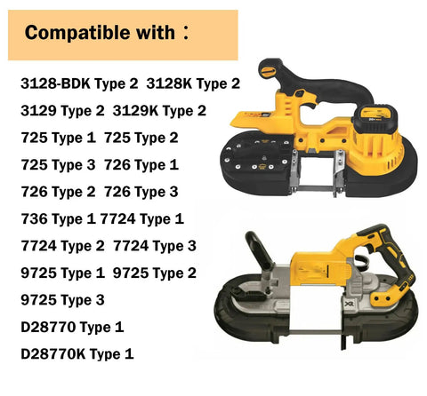 Replacement 6 Inch Bandsaw Tires 1/2 Inch Wide For Dewalt DWM120 DCS374 DW328K And Porter Cable, compatibility list and saw models