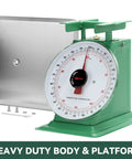Heavy Duty Mechanical Kitchen And Food Scale With Stainless Steel Platform, Analog Produce Scale For Farmers Market, 220lbs Capacity