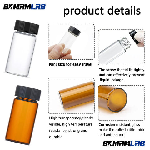 Snag A Solid Stack Of Thirty Dope Little Glass Vials Perfect For Mixing Essential Oils Or Bottling Custom Perfumes With Secure Screw Caps, 30ml borosilicate, mini travel size.