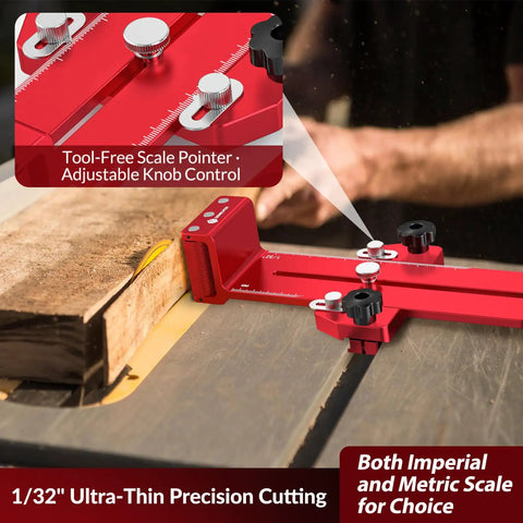 Thin Rip Jig With Safety One Way Roller Bearing And Three Pulleys For Safe Repetitive Narrow Strip Cuts On Table Saw in use