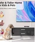 Large TV with 34 Inch Cord Hider For Walls And TVs Paintable Cable Cover concealing wires, safe for kids and pets, UL94 V-0 Flame Retardant
