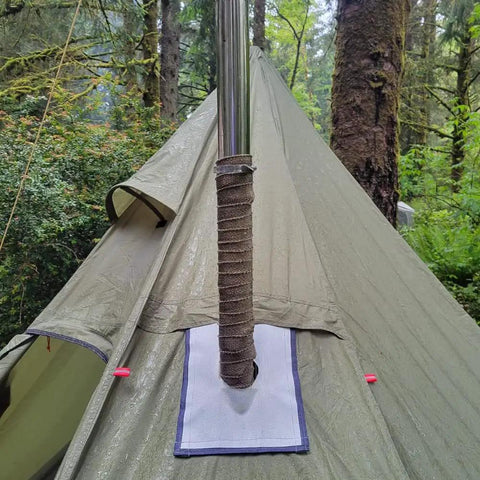 Beefy Basalt Fiber Fireproof Pipe Wrap For Chimney Flue Shield Anti Scalding Stove Exhaust Line on tent chimney