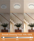 Crystal Ceiling Light Fixture Dimmable LED 11 Inch Flush Mount with dimming options shown in hallway setting