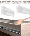Heavy Duty White Drawer Track Back Plate Kit With Mounting Screws Replaces Side Mounted Ball Bearing Slides Kitchen Cabinet Hardware easy adjustment with deep sleeve depth