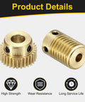 Brass Worm Gear Set 0 5 Module 1 To 30 Reduction Right Rotation Drive Gear Box Wheel 30 Tooth Gear With 6mm Bore And 4mm Rod Bore For DIY