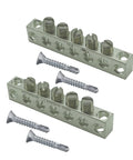 Heavy Duty Aluminum 6061 Ground Bar Kit With Five Terminal Positions And Self Tapping Dovetail Screws, Two Piece Set, Supports Up To 4 AWG Wire