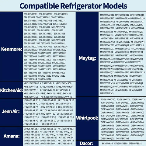 List of compatible refrigerator models for Upgrade Your Refrigerator Control Board HV Module WPW10310240 AP6019229