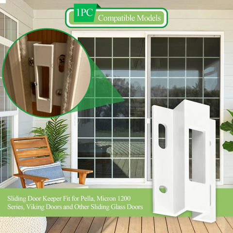 1 Piece E 2124 Aluminum Sliding Door Keeper With Dual Screw Pack for hook style latch and extruded sliding patio doors