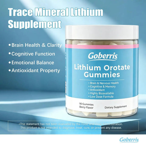 Low Dose Lithium Orotate Gummies For Daily Balance And Brain Health, Boosts Focus, Memory, Clarity, And Cognitive Wellness, 90 Gummies