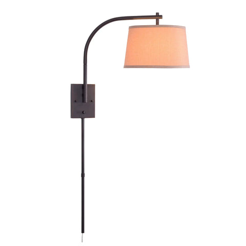 Oil Rubbed Bronze Sweep Wall Lamp With Adjustable Swing Arm And Swivel Shade, Sleek Modern Minimalist Vibe, 21 Inch Height