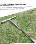 Stainless Steel Soil Sampler Probe With T Handle For Easy Soil Testing In Gardens Lawns And Farms placed on grass
