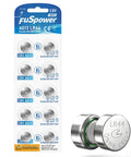 Heavy Duty LR44 AG13 357 Alkaline Button Cell Batteries 10 Pack 1.5V Coin Cells on blister pack and loose battery