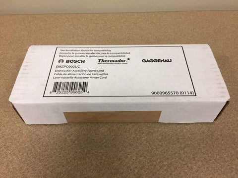 Sealed package of Dishwasher Power Cord Replacement For Bosch Thermador Gaggenau shown on a table.
