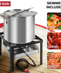 60 Quart Crawfish Boiler Outdoor Seafood Boil Kit With Dustproof Cover And 12 Inch Skimmer Included 110000 BTU Propane Jet Burner
