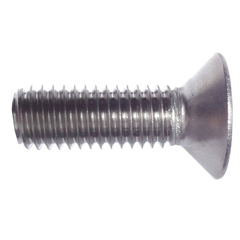 M8-1.25 X 35mm Flat Head Socket Cap Screws With Allen Drive DIN 7991 A2-70 Stainless Steel Plain Finish Side View