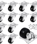 12 Pack 1 Inch Swivel Caster Wheels For Furniture And Appliances Quiet No Noise 360 Degree Rolling Small PP Caster With Screws Included Black Finish Total 33 Lb Weight Capacity