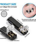 90 Pack 2 Pin Snap Wire Connectors With Heavy Duty Locking Clips And Quick Stripper Tool No Sweat Electrical Wiring Kit for low voltage projects.