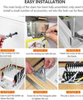 Installation steps for Heavy Duty Electric Attic Ladder With Telescopic Ceiling Mount showing assembly process.