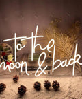To The Moon And Back LED Neon Light Sign with Adjustable Brightness Flexible Silicone Neon Strip for Indoor Decor