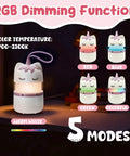 Two Pack Unicorn Themed Kids Camping Lanterns With RGB Multicolor Lights Battery Powered With Handy Lanyard showing 5 color modes