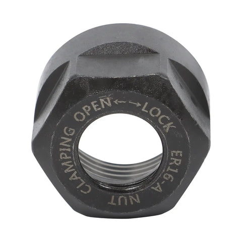 Solid 5 Pack Of Er16-A Collet Nuts For Cnc Milling Machine Clamps, hardened steel nut with open-close markings.
