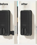 No Sweat Smart Deadbolt With Wireless Door Status Tracking And Seamless App Control For Hassle Free Keyless Entry And Rock Solid Home Security Easy As Pie To Install before and after installation comparison
