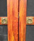 Chinese Style Antique Brass Ring Pull Handle Set For Cabinets And Wardrobes 60mm Square Brass Hardware with classic design.