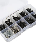 Beefed Up Stainless Steel RC Car Screws Kit With 361 Pieces Durable Hardware Set For One Eighth And One Tenth Scale RC Cars, Replacement Screws And Tools, Compatible With Traxxas And Axial Builds, Built To Take Real Rough Use, in plastic organizer box