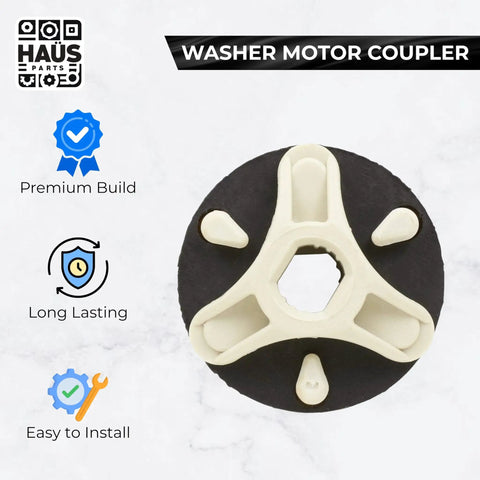 Washer Motor Coupling Replacement Kit 5-Pack For Direct-Drive Washers, Restores Agitation And Spin, Replaces PS1485646 AP396389, Durable And Easy To Install Repair Part, black plastic coupling close-up