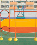 Ultimate Drone Racing Obstacle Course Kit For Beginners And Pros Easy To Build And Carry with hoop and gate modules in playground.