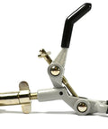 Heavy Duty Die Cast Lab Clamp With PVC Coated Prongs For Beaker And Flask Holders, 3.5 Inch Diameter Capacity, Three Finger Wide Jaws