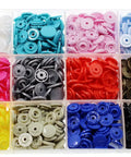 T8 Plastic Snaps Starter Kit For Crafts And Clothing Size 24 No Sew Fasteners 12 Color Assortment Durable Non Toxic Snap Buttons