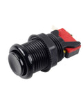Six Pack American Style Standard Arcade Buttons Switchable Happ Type 30mm Push Button Set Black Microswitch Side View