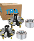 Front Wheel Bearing And Hub Kit For 2002 To 2006 Acura RSX And 2004 To 2005 Honda Civic Includes Two Front Bearings And Two Front Hubs OE Grade Replacement visible with packaging.