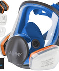 Full Face Reusable Respirator Mask With A1 Organic Vapor Filters And P2 Dust Filters for painting woodworking sanding and construction