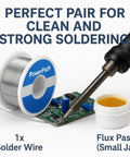 Rosin Core Tin Lead Solder Wire For Electrical Soldering 0.75mm Diameter 50g Spool with soldering iron and flux paste