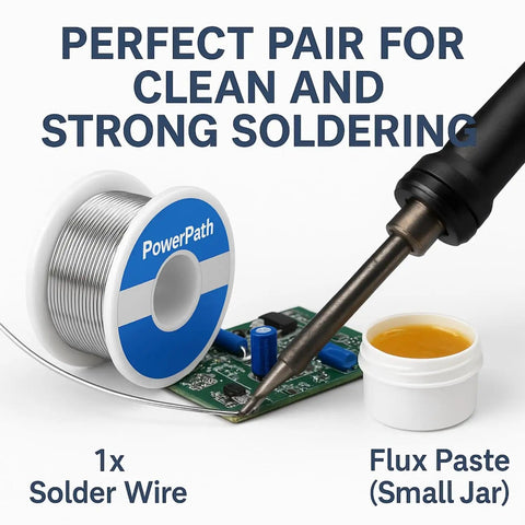 Rosin Core Tin Lead Solder Wire For Electrical Soldering 0.75mm Diameter 50g Spool with soldering iron and flux paste