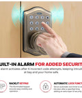 Person using Keyless Entry Smart Door Knob Lock With Digital Keypad Auto Lock 50 User Pin Codes One Touch Locking