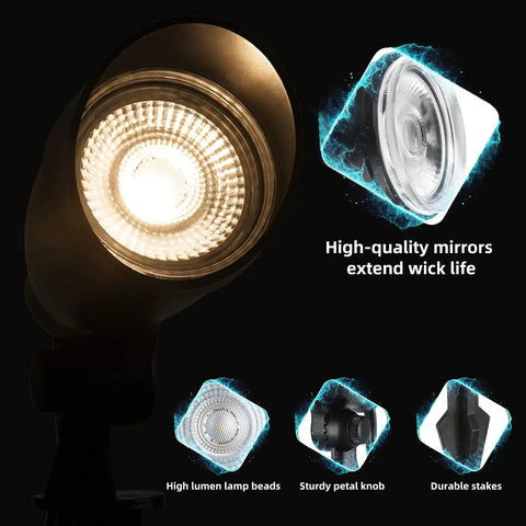 Low Voltage LED Landscape Lights Outdoor Warm White IP65 Waterproof with high lumen lamp beads and durable design.