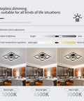 Led Ceiling Light Four Square Dimmable Flush Mount Fixture For Living Room Dining Room Bedroom And Kitchen 52W Led Equivalent