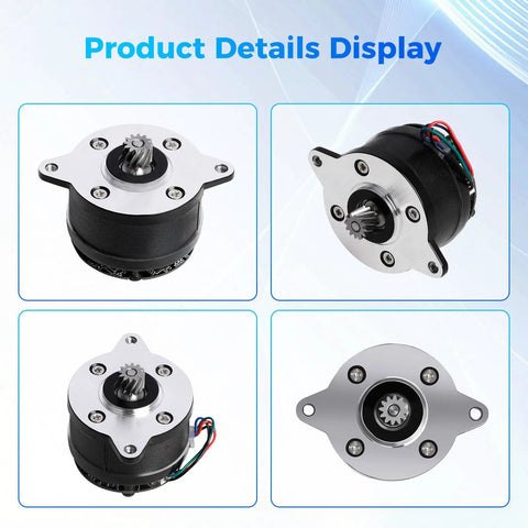 K2 Series E Axis Stepper Motor Replacement for K2 Pro and K2 Plus 3D Printers, showcasing four angles with plug-and-play design