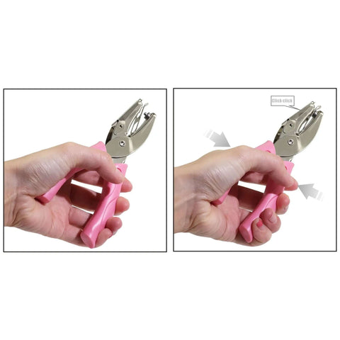 1/4 Inch Star Hole Punch With Soft Grip Handle For Tags And Crafts, Cushion Grip for comfort, handheld design with scraps cage.