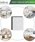 Replacement Filter Set For Winix C545 P150 B151 Air Purifiers With 2 H13 True HEPA Filters And 8 Carbon Filters Replaces S 1712-0096-00 Compatible Upgrade For Cleaner Indoor Air shown with indoor spaces in background circles