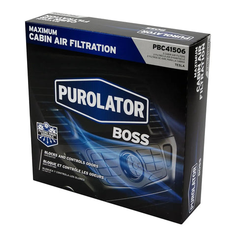 Box of Boss Automotive Cabin Air Filter With Febreze And Activated Carbon for Tesla Model 3 and Model Y