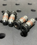 Hassle Free 5/8 Quick Release Ball Lock Pins For Modular Welding Fixture Tables 4 Pack Heavy Duty Steel Workholding Clamps on black surface.