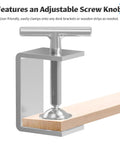 Heavy Duty Hella Tough 2 Pack Small 40mm C Clamp 304 Stainless Steel Screw Vise With Quick Action Jaw securing wood with adjustable screw knob.