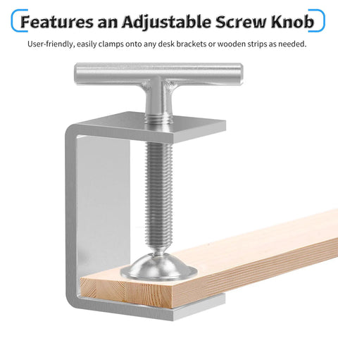 Heavy Duty Hella Tough 2 Pack Small 40mm C Clamp 304 Stainless Steel Screw Vise With Quick Action Jaw securing wood with adjustable screw knob.